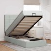 Estructura cama otomana colchones gris claro 90x190cm
