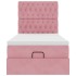Estructura de cama otomana colchones terciopelo rosa