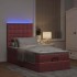 Estructura cama otomana con colchones terciopelo rosa