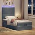 Estructura cama otomana colchones terciopelo gris