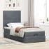 Estructura cama otomana colchones terciopelo gris