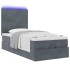 Estructura cama otomana colchones terciopelo gris