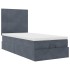 Estructura cama otomana colchones terciopelo gris