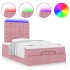 Estructura de cama otomana colchones terciopelo rosa