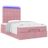 Estructura de cama otomana colchones terciopelo rosa