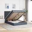Estructura cama otomana colchones terciopelo gris oscuro