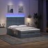 Estructura cama otomana colchones terciopelo gris