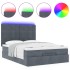 Estructura cama otomana colchones terciopelo gris