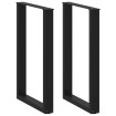 Patas de mesa de centro forma U 2uds acero negro 60x(90-91) cm