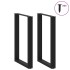 Patas de mesa de centro forma U 2uds acero negro 60x(90-91)