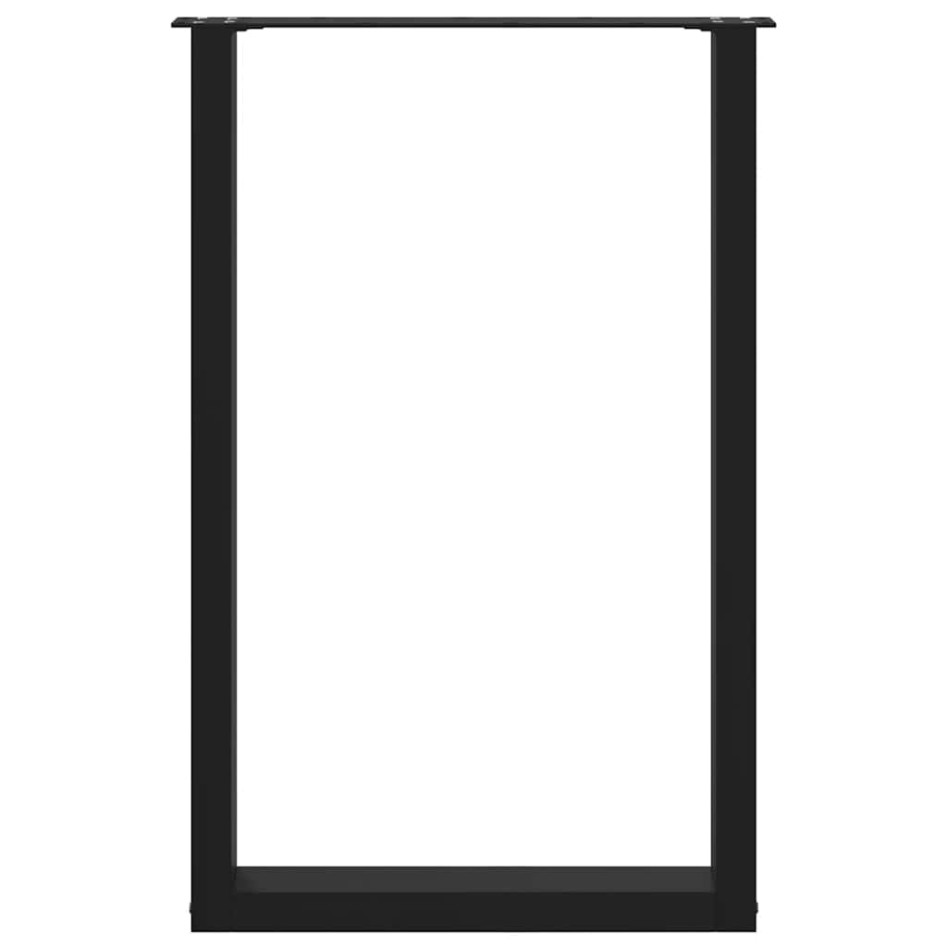 Patas de mesa de centro forma U 2uds acero negro 60x(90-91)