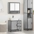 Set de muebles de baño 2 pzas madera contrachapada gris