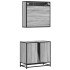 Set de muebles de baño 2 pzas madera contrachapada gris