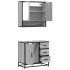 Set de muebles de baño 2 pzas madera contrachapada gris