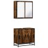 Set de muebles baño 2 pzas madera contrachapada roble