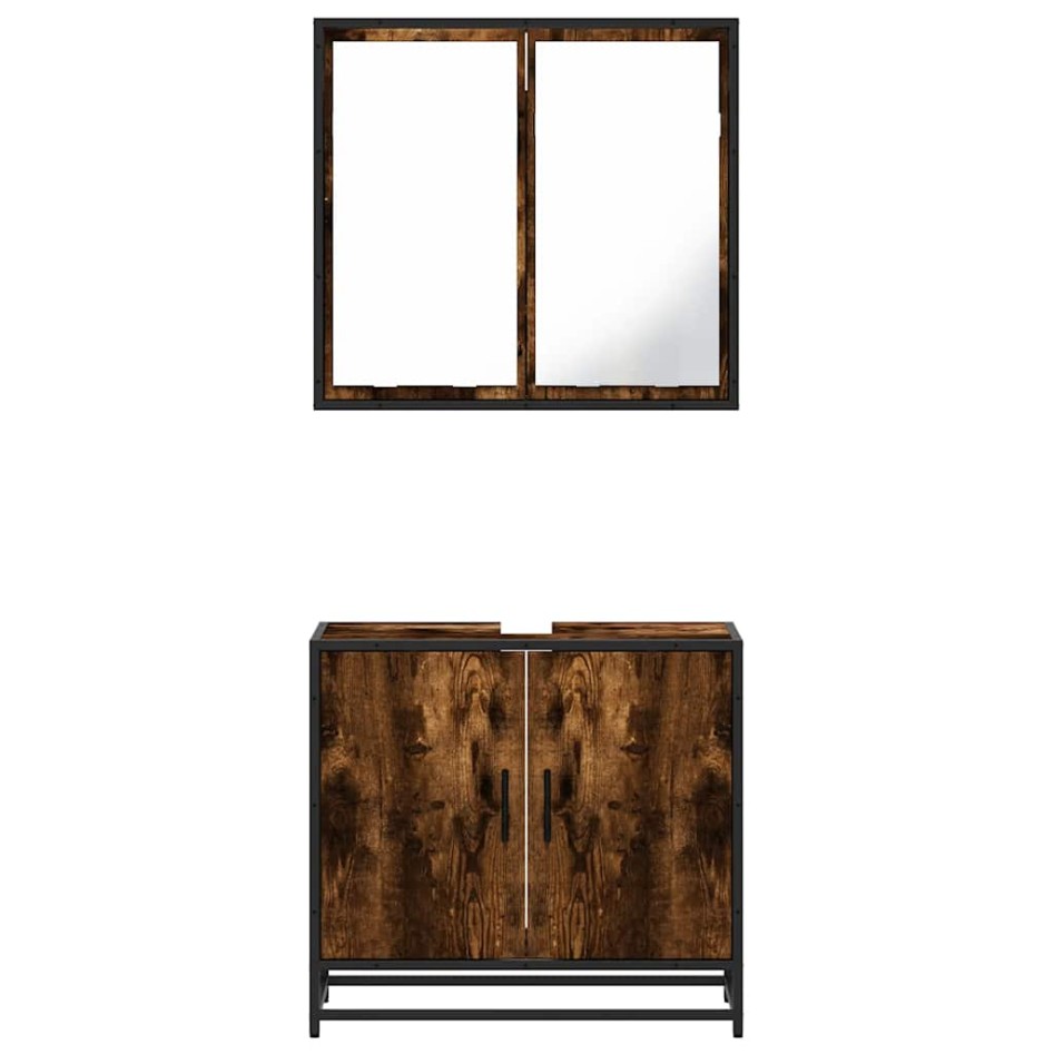 Set de muebles baño 2 pzas madera contrachapada roble