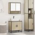 Set de muebles de baño 2 pzas madera contrachapada roble