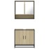 Set de muebles de baño 2 pzas madera contrachapada roble
