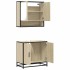 Set de muebles de baño 2 pzas madera contrachapada roble