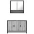 Set de muebles de baño 2 pzas madera contrachapada gris