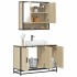 Set de muebles de baño 2 pzas madera contrachapada roble
