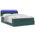 Estructura cama otomana colchón terciopelo verde