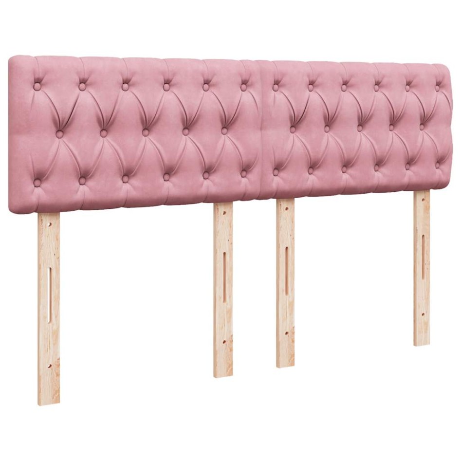 Estructura cama otomana con colchón terciopelo rosa 140x190