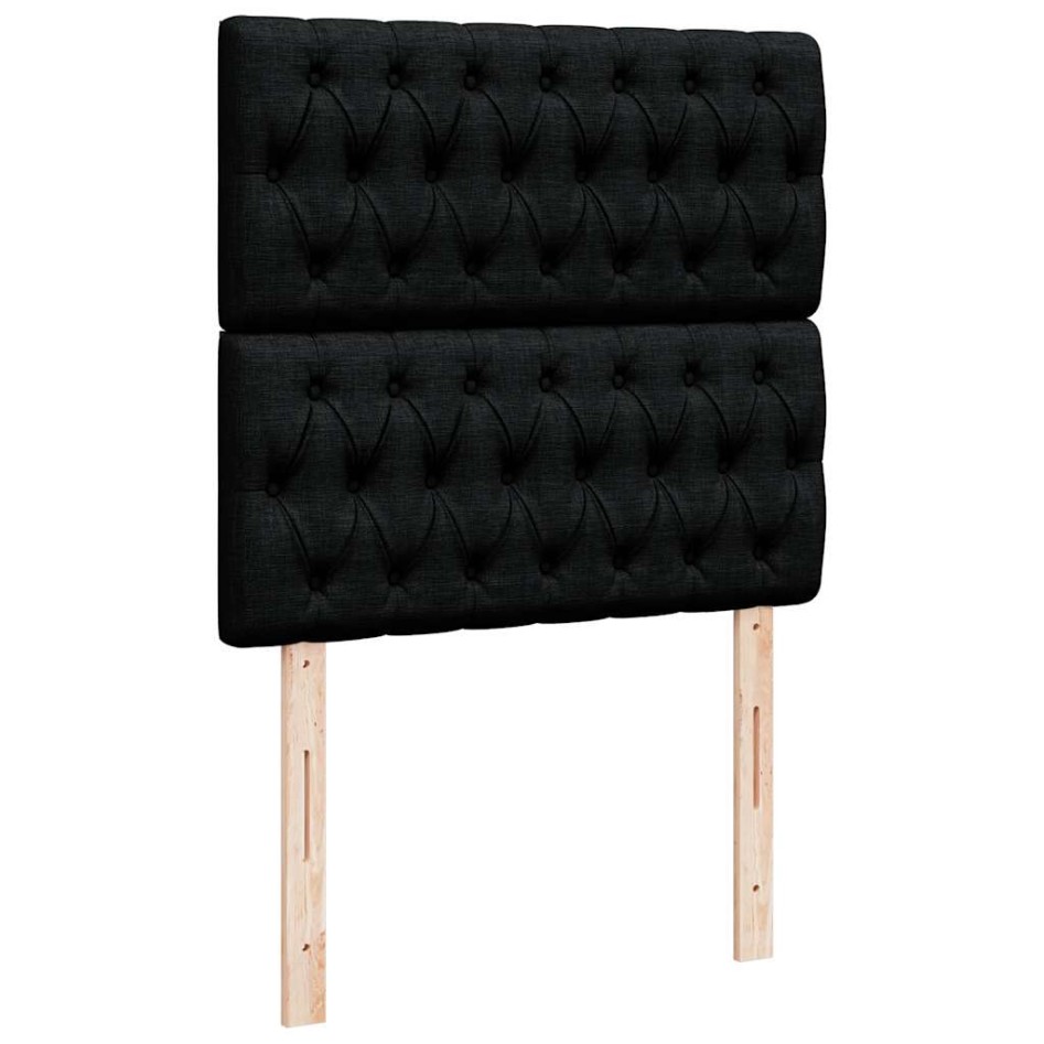 Cama otomana con colchón negra 90x200 cm