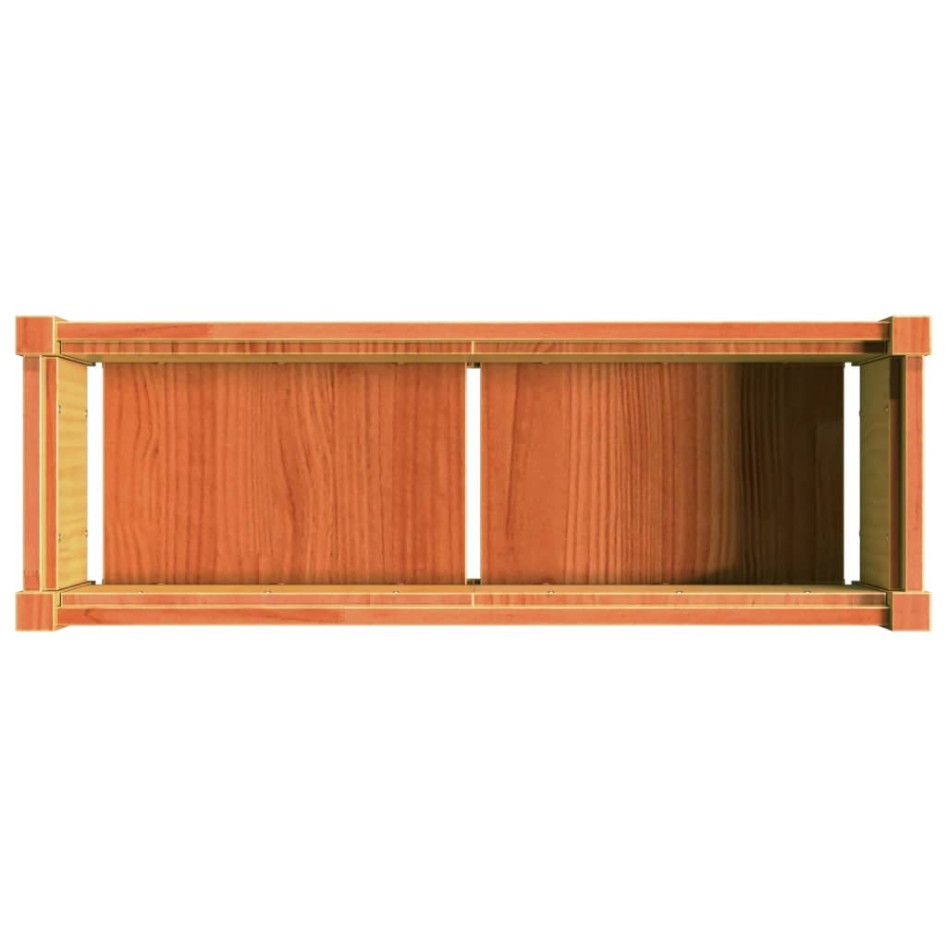 Jardineras de exterior 2 uds madera maciza de pino marrón