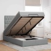 Estructura de cama otomana colchón tela gris claro 120x200cm