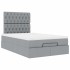 Estructura de cama otomana colchón tela gris claro