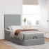 Estructura cama otomana con colchón tela gris claro