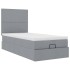 Estructura cama otomana con colchón tela gris claro