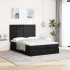 Estructura cama otomana colchón tela negra 140x190