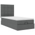 Cama otomana con colchón y LED tela gris oscuro