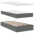 Cama otomana con colchón y LED tela gris oscuro
