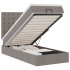Cama otomana con colchón y luces LED tela gris taupé 90x200