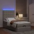 Cama otomana con colchón y luces LED tela gris taupé 90x200