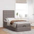 Cama otomana con colchón y luces LED tela gris taupé 90x200