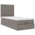 Cama otomana con colchón y luces LED tela gris taupé 90x200