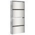 Mueble zapatero con espejo 4 niveles gris hormigón 63x17x134