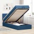Cama otomana con colchón tela azul 100x200