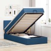 Cama otomana con colchón tela azul 100x200 cm
