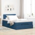 Cama otomana con colchón tela azul 120x200
