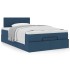 Cama otomana con colchón tela azul 120x200