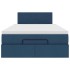 Cama otomana con colchón tela azul 120x200