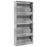 Mueble zapatero con espejo 4 niveles gris hormigón 63x17x134