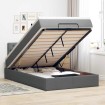 Cama otomana con colchón gris oscuro 120x200 cm tela