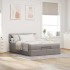 Cama otomana con colchón tela gris pardo 140x200