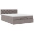 Cama otomana con colchón tela gris pardo 140x200